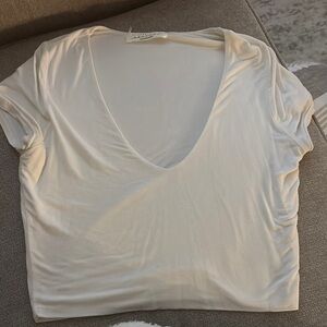 American Threads White V-Neck Top Medium/Large